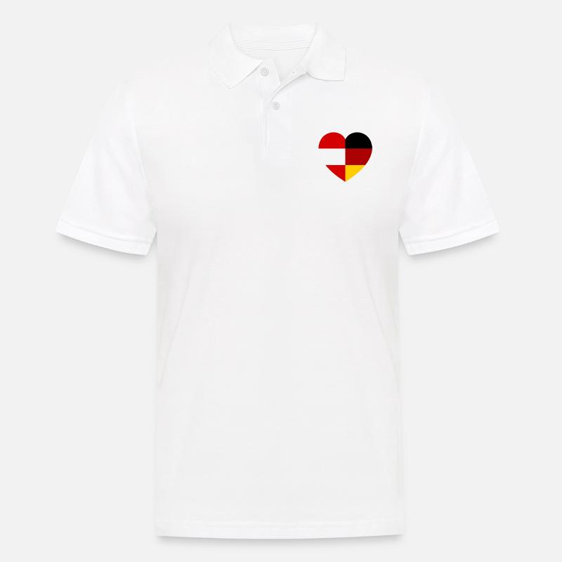 Austria Deutsches Herz - Männer Poloshirt - Weiß