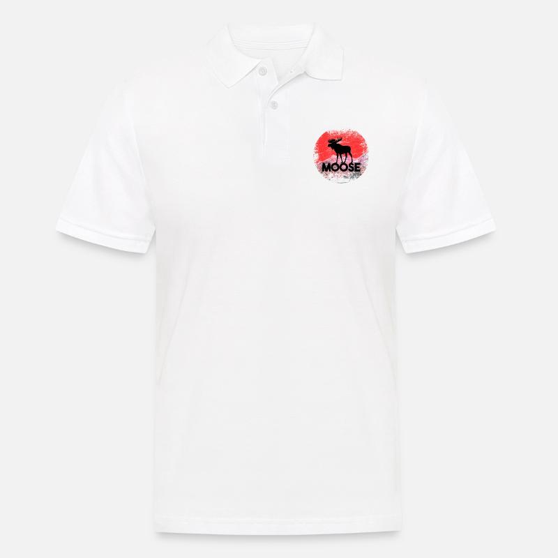 Moose Berge Elch Kanada - Männer Poloshirt - Weiß