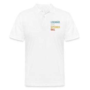 80. Geburtstag 80 Jahre Legendär Seit September - Männer Poloshirt - Weiß - Vorne - Kai (181cm)