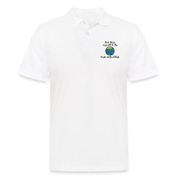 The only planet with Wi-Fi and pizza - Men's Polo Shirt - white - Front - Kai (181cm)