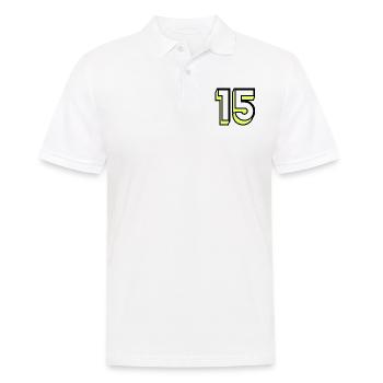 15. 15 YEARS. 15th ANNIVERSARY. BIRTHDAY 15 YEARS. - Men's Polo Shirt - white - Front - Kai (181cm)