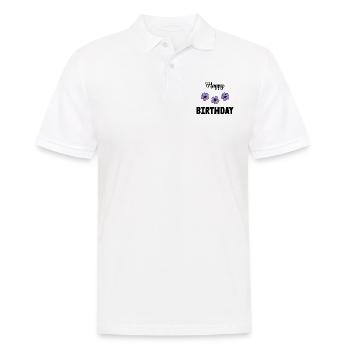 ALLES GUTE ZUM GEBURTSTAG!. ALLES GUTE ZUM GEBURTSTAG!. JAHRESTAG. - Männer Poloshirt - Weiß - Vorne - Kai (181cm)