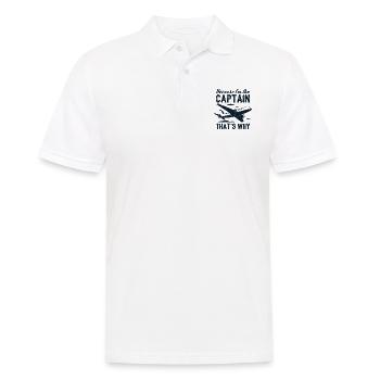 Weil ich der Kapitän bin, deshalb Geschenk - Männer Poloshirt - Weiß - Vorne - Kai (181cm)