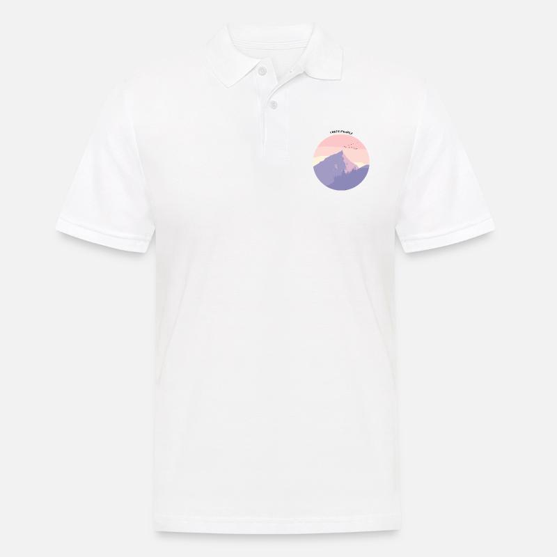 Hate People Bergpanorama - Männer Poloshirt - Weiß