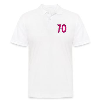 70. 70 ANS. 70e ANNIVERSAIRE. ANNIVERSAIRE 70 ANS. - Polo Homme - blanc - Devant - Kai (181cm)