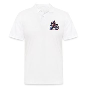 Conception de motocross Enduro paresseux cool - Polo Homme - blanc - Devant - Kai (181cm)