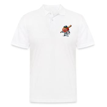Drôle de joueur de baseball avec motif de tomate - Polo Homme - blanc - Devant - Kai (181cm)