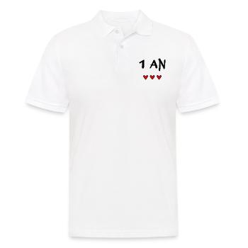 1 AN. 1er ANNIVERSAIRE. ANNIVERSAIRE 1 AN. ANNIV - Polo Homme - blanc - Devant - Kai (181cm)