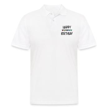 ANNIVERSARY. HAPPY BIRTHDAY. HAPPY BIRTHDAY. - Men's Polo Shirt - white - Front - Kai (181cm)