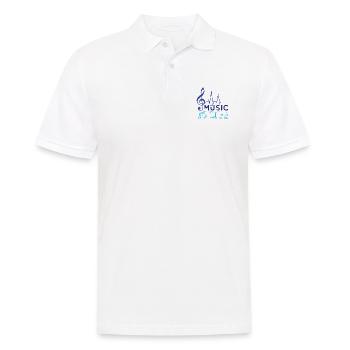 La musique est une idée cadeau LIFE Heartbeat - Polo Homme - blanc - Devant - Kai (181cm)