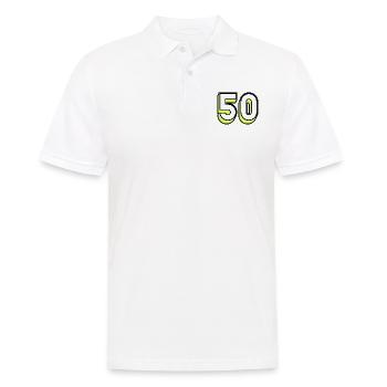 50 ANS. 50e ANNIVERSAIRE. ANNIVERSAIRE 50 ANS. 50 - Polo Homme - blanc - Devant - Kai (181cm)