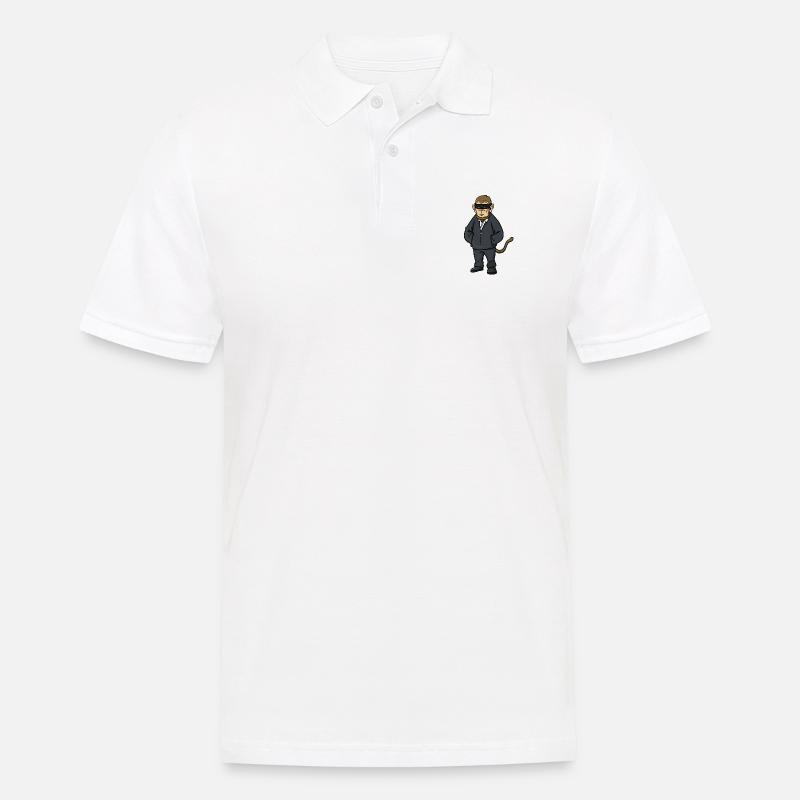 Robber Leader Monkey, Affe - Männer Poloshirt - Weiß
