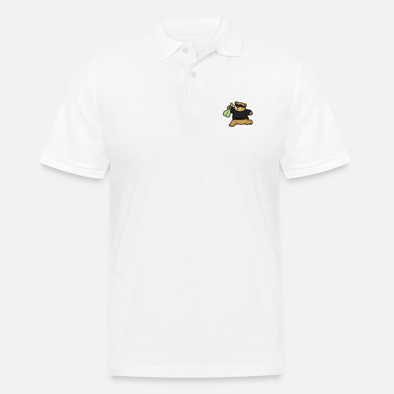 Robber Bear Robber Bär - Männer Poloshirt - Weiß