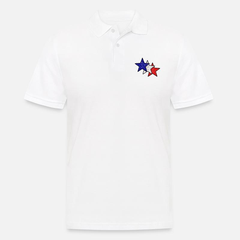 Die Sterne Frankreichs - Männer Poloshirt - Weiß
