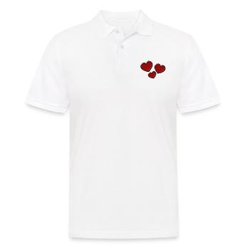 HERZ. HERZ. HEILIGER VALENTIN. LIEBE. LIEBE. WEIHNACHTEN - Männer Poloshirt - Weiß - Vorne - Kai (181cm)