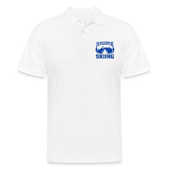 Je préfère skier skieurs ski - Polo Homme - blanc - Devant - Kai (181cm)