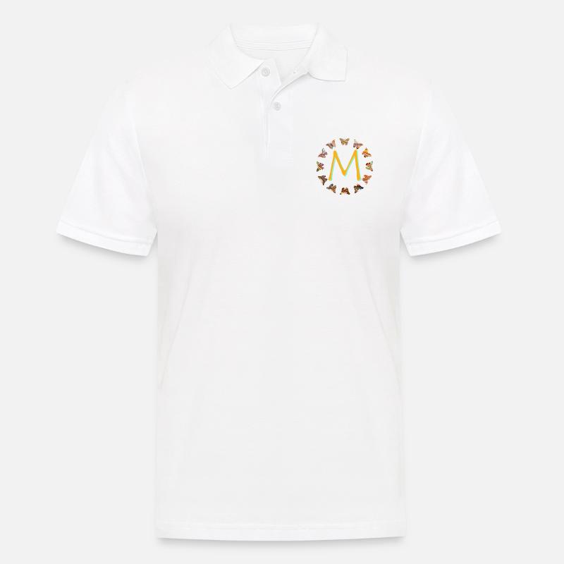 schmetterlinge e 56 m - Männer Poloshirt - Weiß