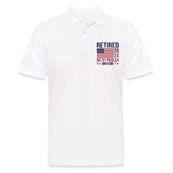 Retired 2024 not my problem anymore american flag - Men's Polo Shirt - white - Front - Kai (181cm)