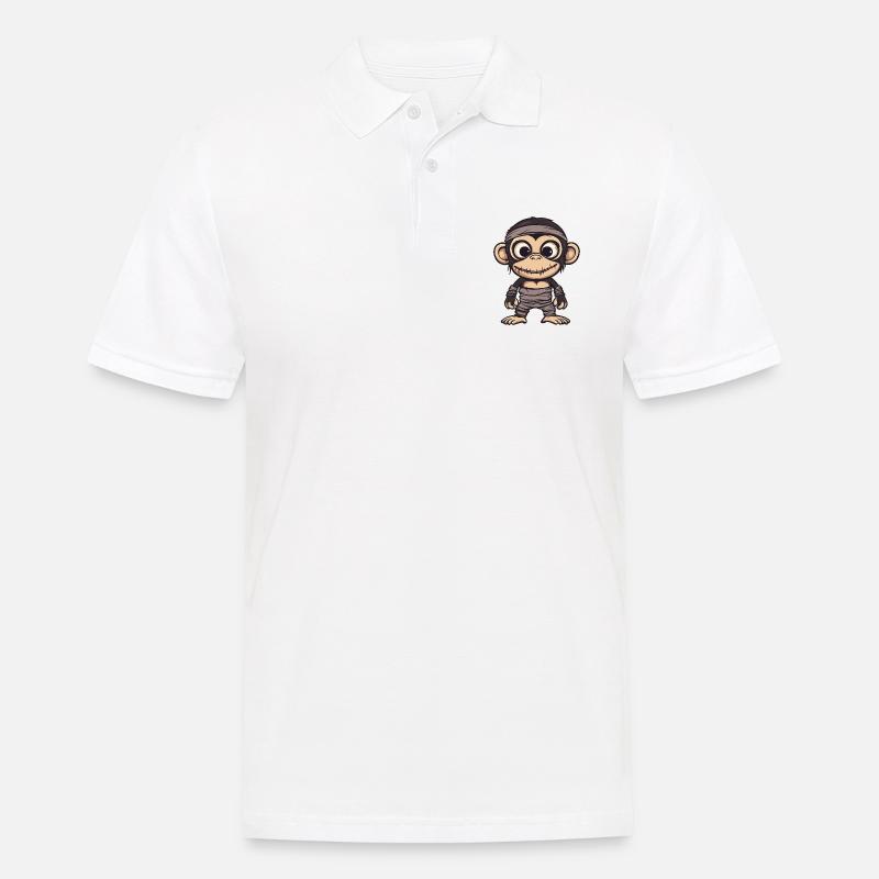 Monkey Halloween Comic Funny - Men's Polo Shirt - white