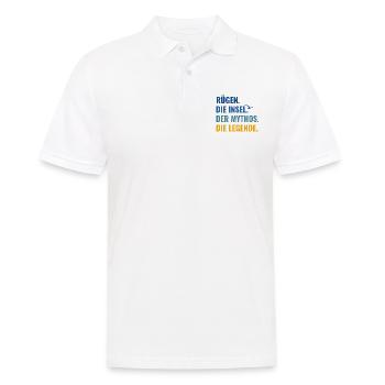 Rügen. Die Insel. Der Mythos. Die Legende Ostsee - Männer Poloshirt - Weiß - Vorne - Kai (181cm)