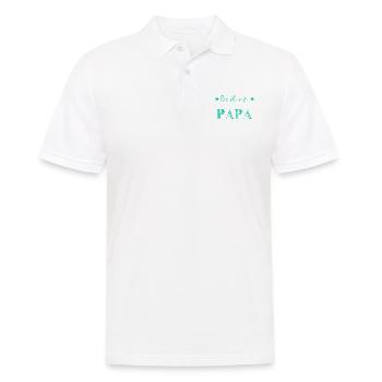 DAS BESTE VON. PAPA. ALLES GUTE ZUM GEBURTSTAG, PAPA. PAPA. VATERTAG - Männer Poloshirt - Weiß - Vorne - Kai (181cm)