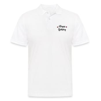 Birthday. HAPPY BIRTHDAY. Happy birthday. - Men's Polo Shirt - white - Front - Kai (181cm)
