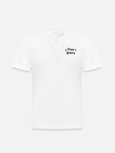 Fødselsdag. Tillykke med fødselsdagen. Tillykke med fødselsdagen. - Herre poloshirt - hvid
