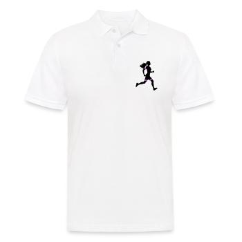 Icône de la femme de la course à pied marathon - Polo Homme - blanc - Devant - Kai (181cm)