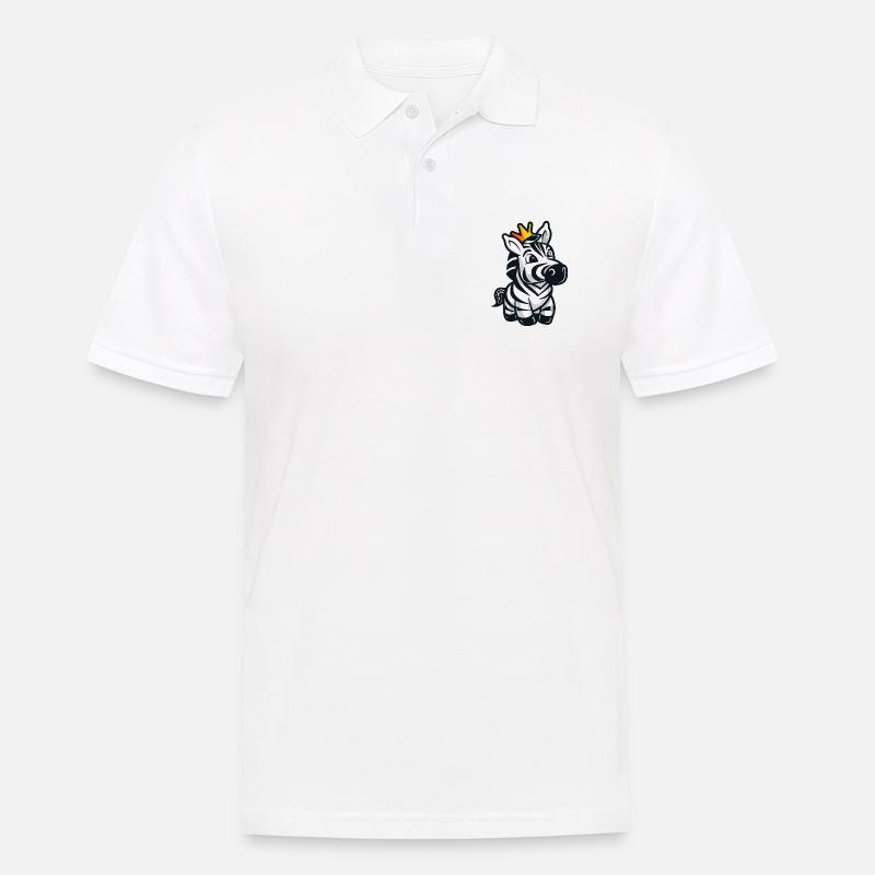 Zebra Comic Crown - Men's Polo Shirt - white
