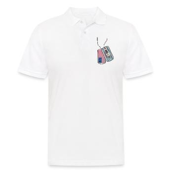 Erkennungsmarke NEW YORK Flagge BIG APPLE - Männer Poloshirt - Weiß - Vorne - Kai (181cm)