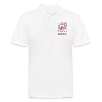 Fille manga - bienvenue l'automne - Polo Homme - blanc - Devant - Kai (181cm)
