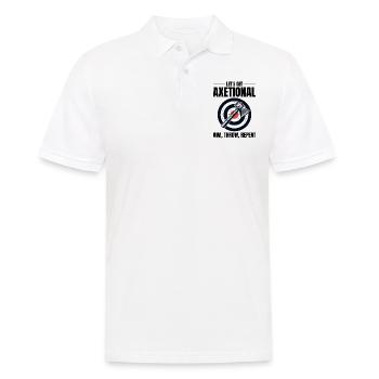 axetional axt werfen bullseye zielen wurf wiederholung - Männer Poloshirt - Weiß - Vorne - Kai (181cm)