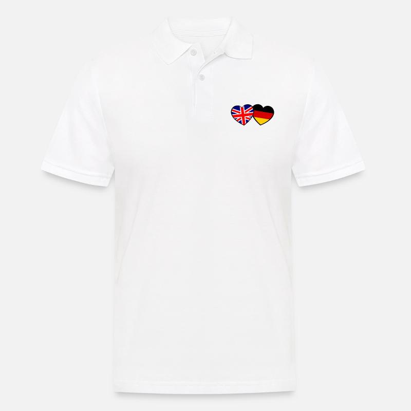 Britisch Deutsche Partner - Männer Poloshirt - Weiß