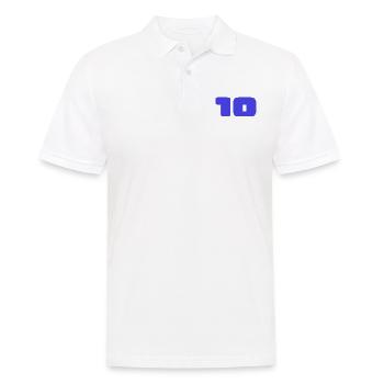 10. 10 YEARS. 10th ANNIVERSARY. ANNIVERSARY 10 YEARS. - Men's Polo Shirt - white - Front - Kai (181cm)