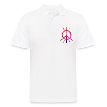 lgbt peace sign - Men's Polo Shirt - white - Front - Kai (181cm)