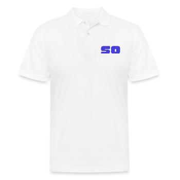 50. 50 ANS. 50e ANNIVERSAIRE. ANNIVERSAIRE 50 ANS. - Polo Homme - blanc - Devant - Kai (181cm)