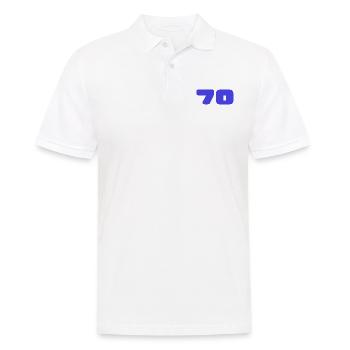70. 70 JAHRE. 70-JÄHRIGES JUBILÄUM. GEBURTSTAG 70 JAHRE. - Männer Poloshirt - Weiß - Vorne - Kai (181cm)