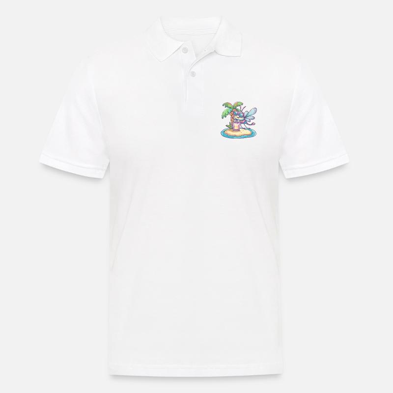 Libelle Sommer Strand Comic - Männer Poloshirt - Weiß
