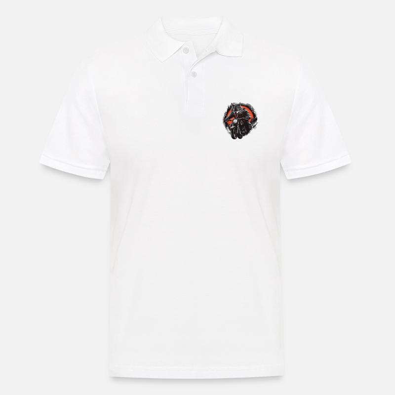 Wolf Motorrad Biker Beast - Männer Poloshirt - Weiß