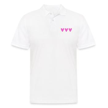 HERZ. HERZ. HEILIGER VALENTINSTAG. LIEBE. LIEBE. WEIHNACHTEN - Männer Poloshirt - Weiß - Vorne - Kai (181cm)