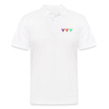 HERZ. HERZ. HEILIGER VALENTINSTAG. LIEBE. LIEBE. WEIHNACHTEN - Männer Poloshirt - Weiß - Vorne - Kai (181cm)