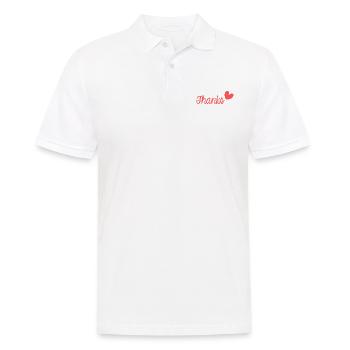VIELEN DANK. DANKE. VIELEN DANK. JAHRESTAG. GEBURT. - Männer Poloshirt - Weiß - Vorne - Kai (181cm)