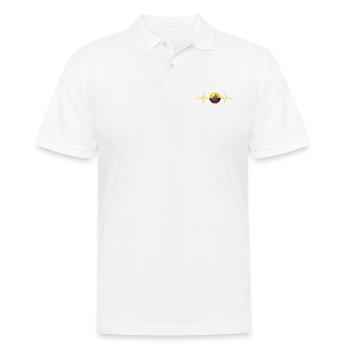 Équateur Football 2022 battement de cœur Équateur - Polo Homme - blanc - Devant - Kai (181cm)