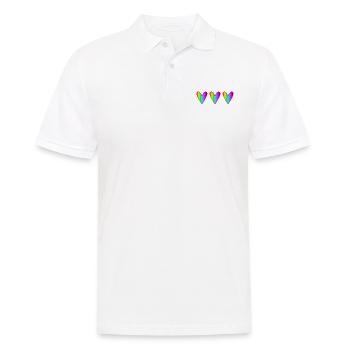 HERZ. HERZ. HEILIGER VALENTINSTAG. LIEBE. LIEBE. WEIHNACHTEN - Männer Poloshirt - Weiß - Vorne - Kai (181cm)