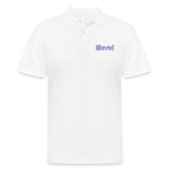 MERCI. MAÎTRESSE. MAÎTRE. MERCI MAÎTRESSE - Polo Homme - blanc - Devant - Kai (181cm)