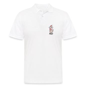 Ho Ho Ho Weihnachts Kuh - Weihnachten - Comic - Männer Poloshirt - Weiß - Vorne - Kai (181cm)