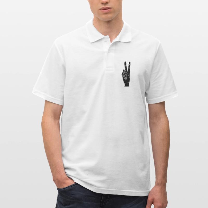 Geste de la main noire paix Polo Homme