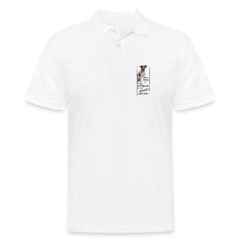 Ich muss nicht immer im Mittelpunkt stehen DOG - Männer Poloshirt - Weiß - Vorne - Kai (181cm)