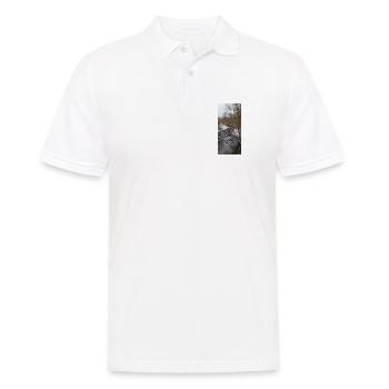 Winterfluss im Nebel - Männer Poloshirt - Weiß - Vorne - Kai (181cm)