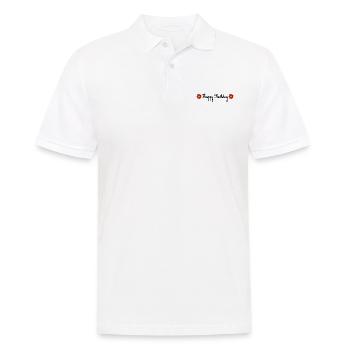 JAHRESTAG. ALLES GUTE ZUM GEBURTSTAG!. ALLES GUTE ZUM GEBURTSTAG!. - Männer Poloshirt - Weiß - Vorne - Kai (181cm)